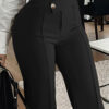 Women's Cross-border Slim-fit Green Leisure Commute Wide-leg Trousers - Image 9