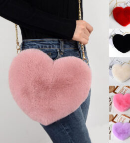 Love Bags For Women Plush Chain Shoulder Bags Valentine's Day Party Bag