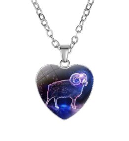 Women's Zodiac Heart Pendant Necklace