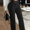 Women's Cross-border Slim-fit Green Leisure Commute Wide-leg Trousers - Image 5