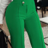 Women's Cross-border Slim-fit Green Leisure Commute Wide-leg Trousers - Image 2